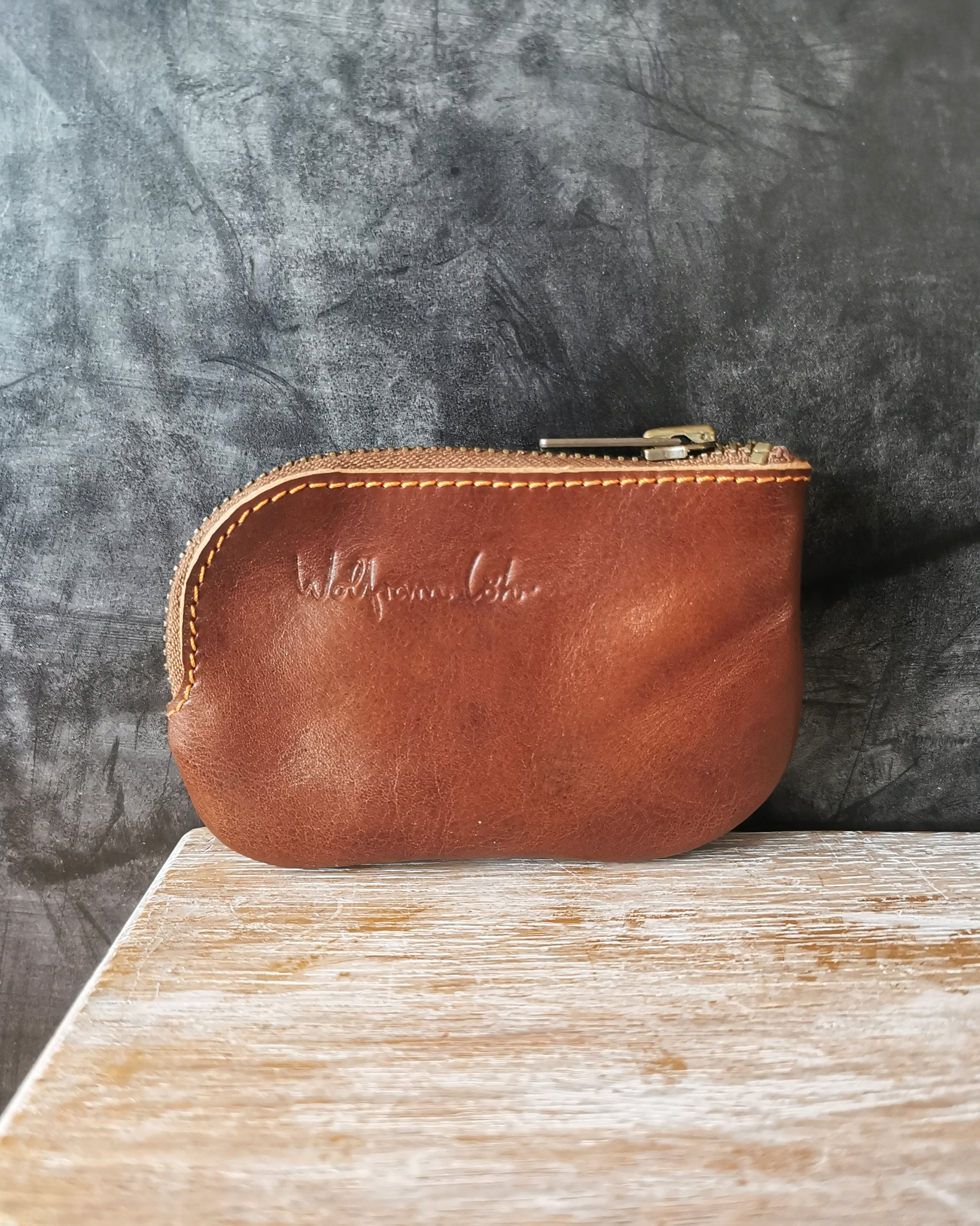 Leather Key Purse Brown