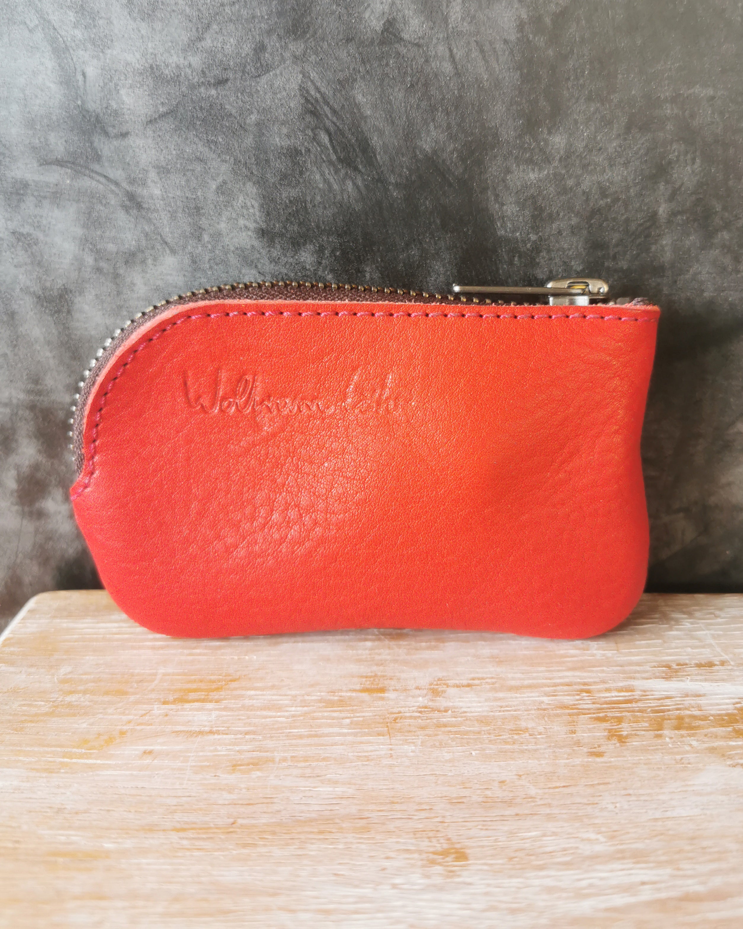 Leather Key Purse Red
