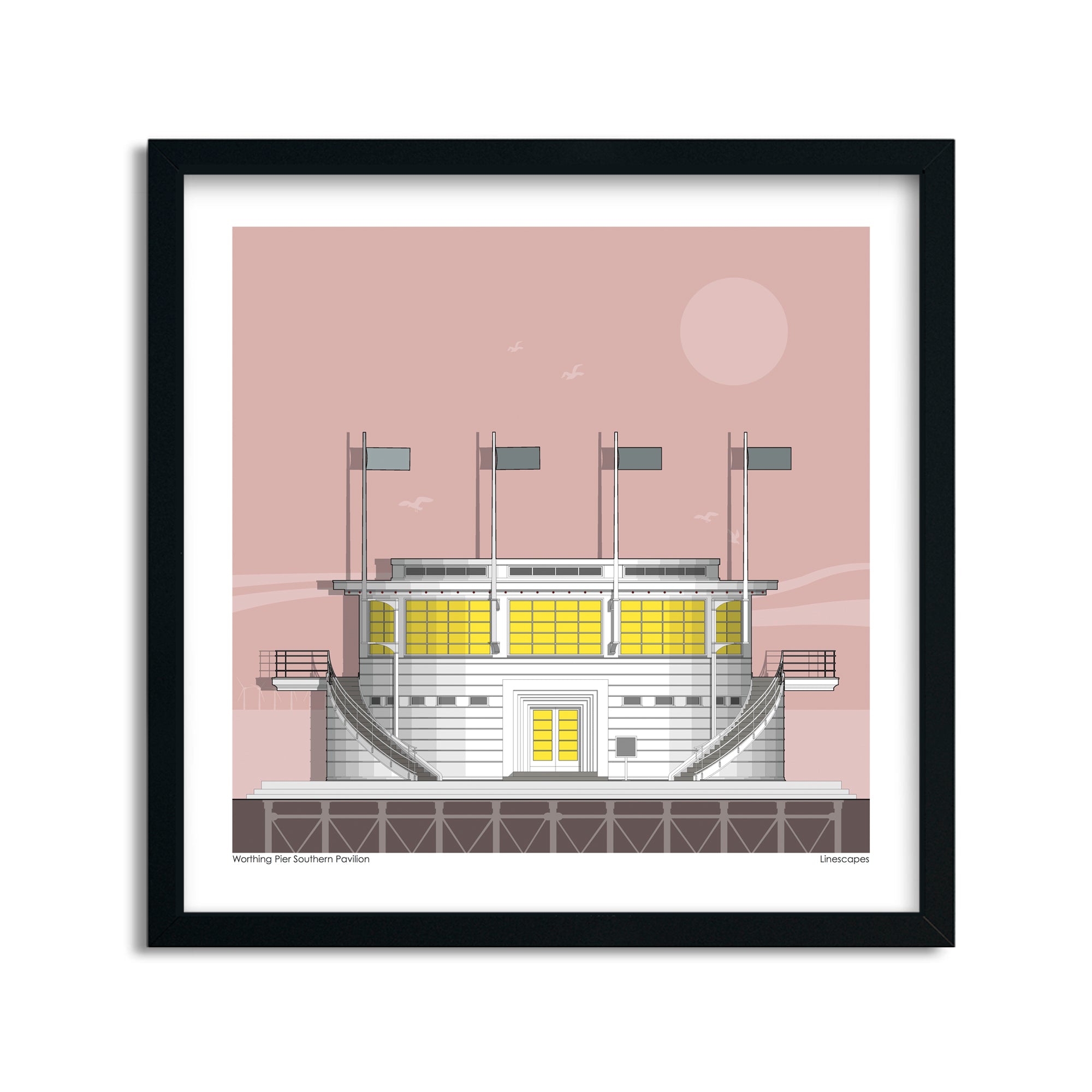 Worthing Pier Southern Pavilion Sun Print