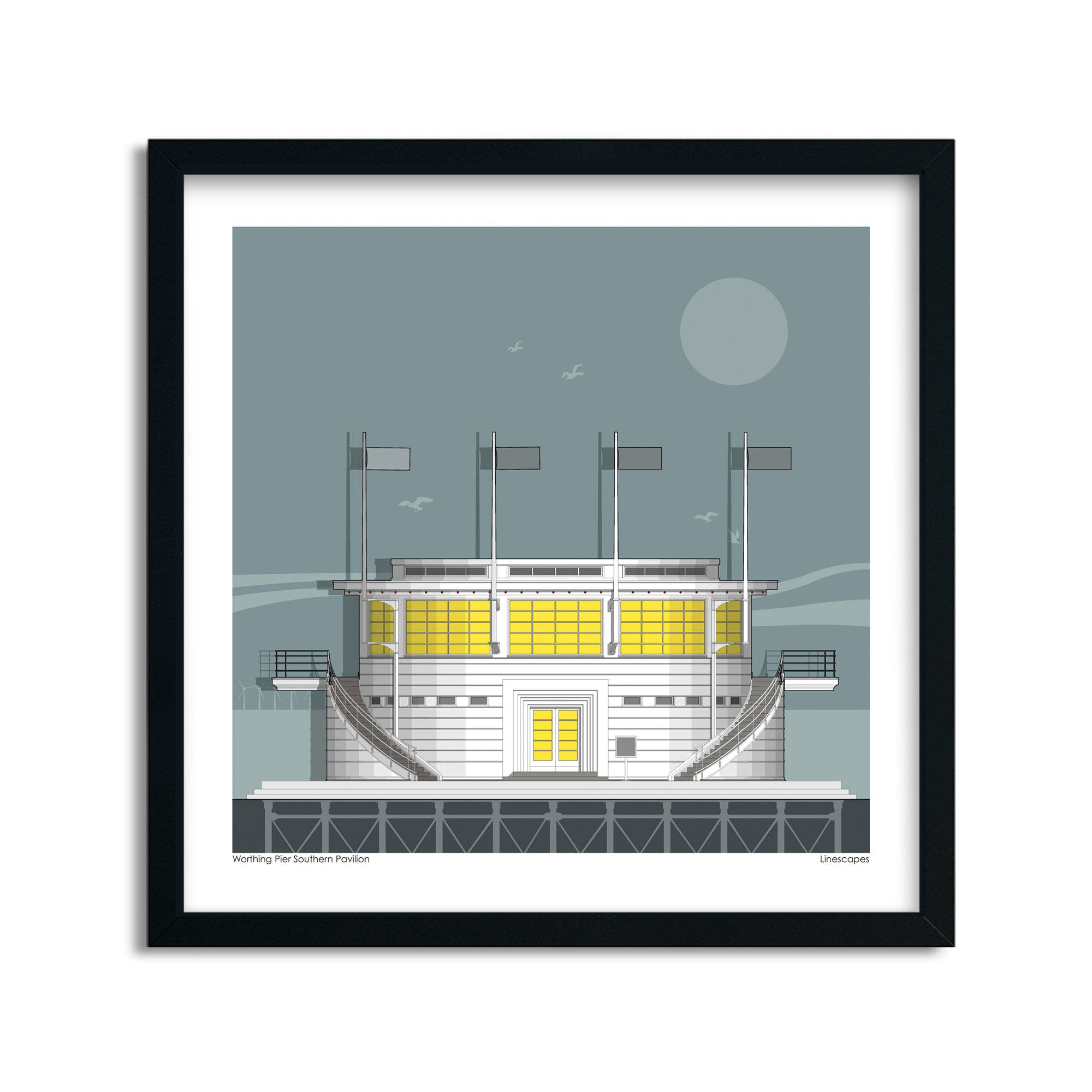 Worthing Pier Southern Pavilion Sun Print