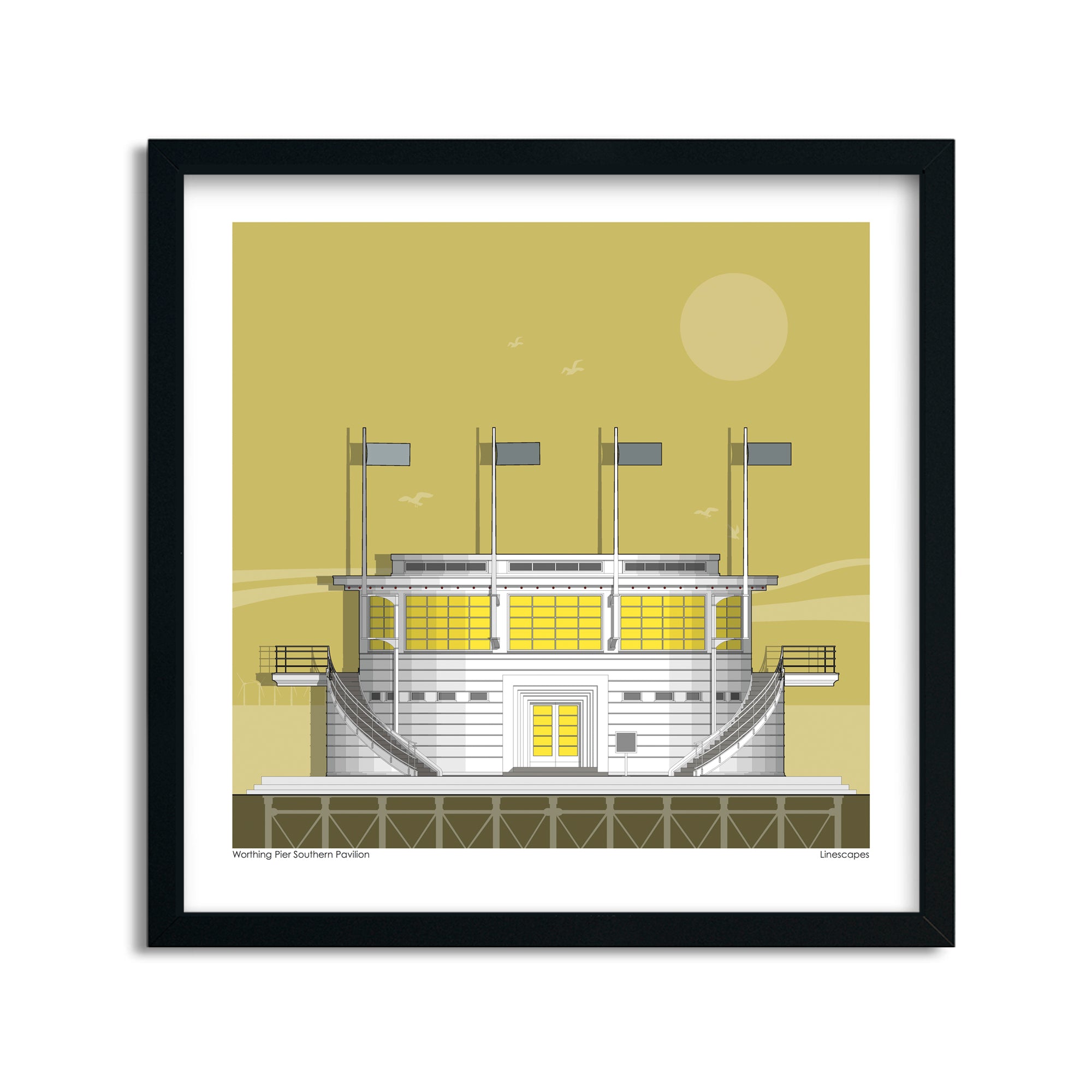 Worthing Pier Southern Pavilion Sun Print