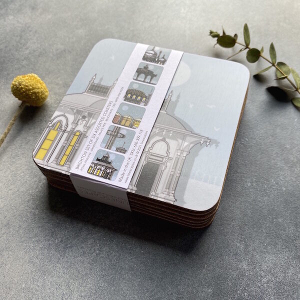 Brighton set of six assorted coasters