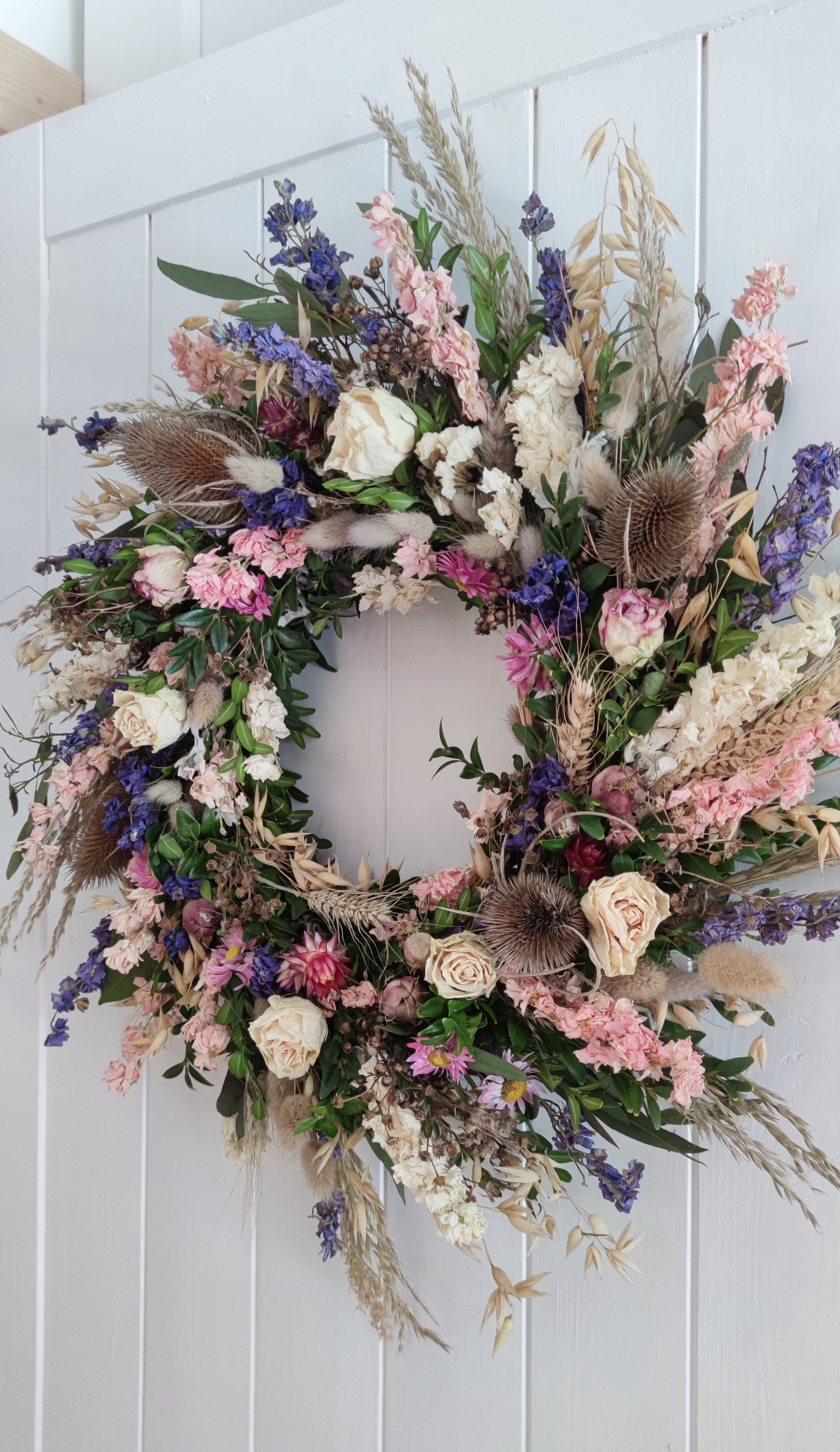 Forever Flower Wreath, made to order. 50cm size