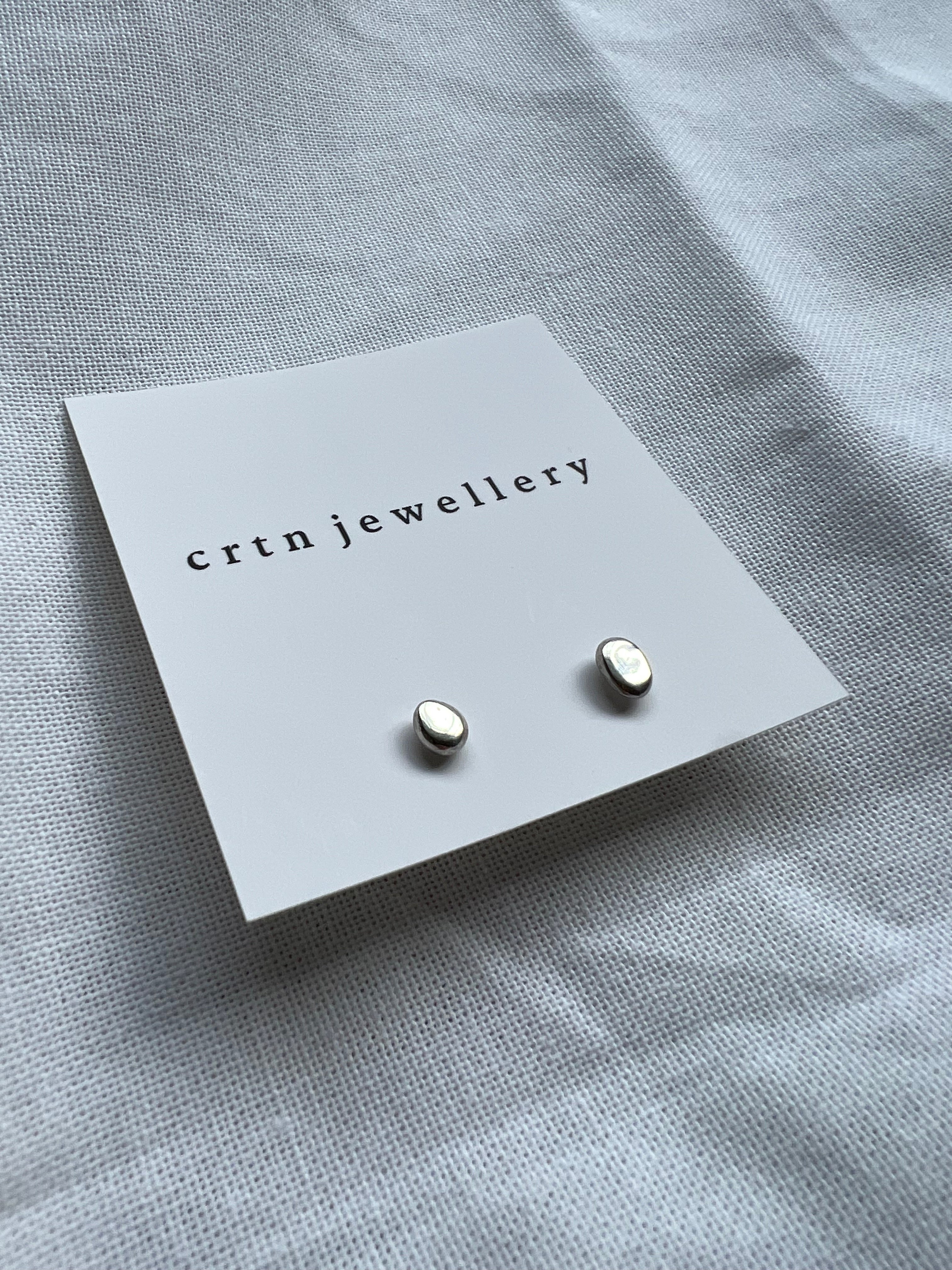 Recycled Silver Molten Round Studs