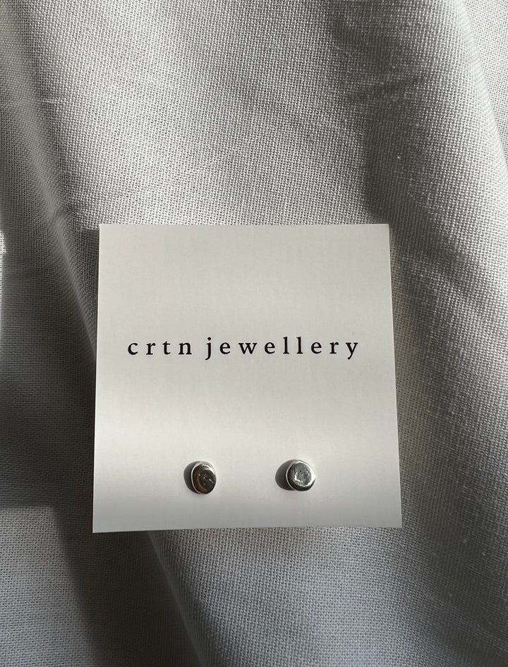 Recycled Silver Molten Round Studs