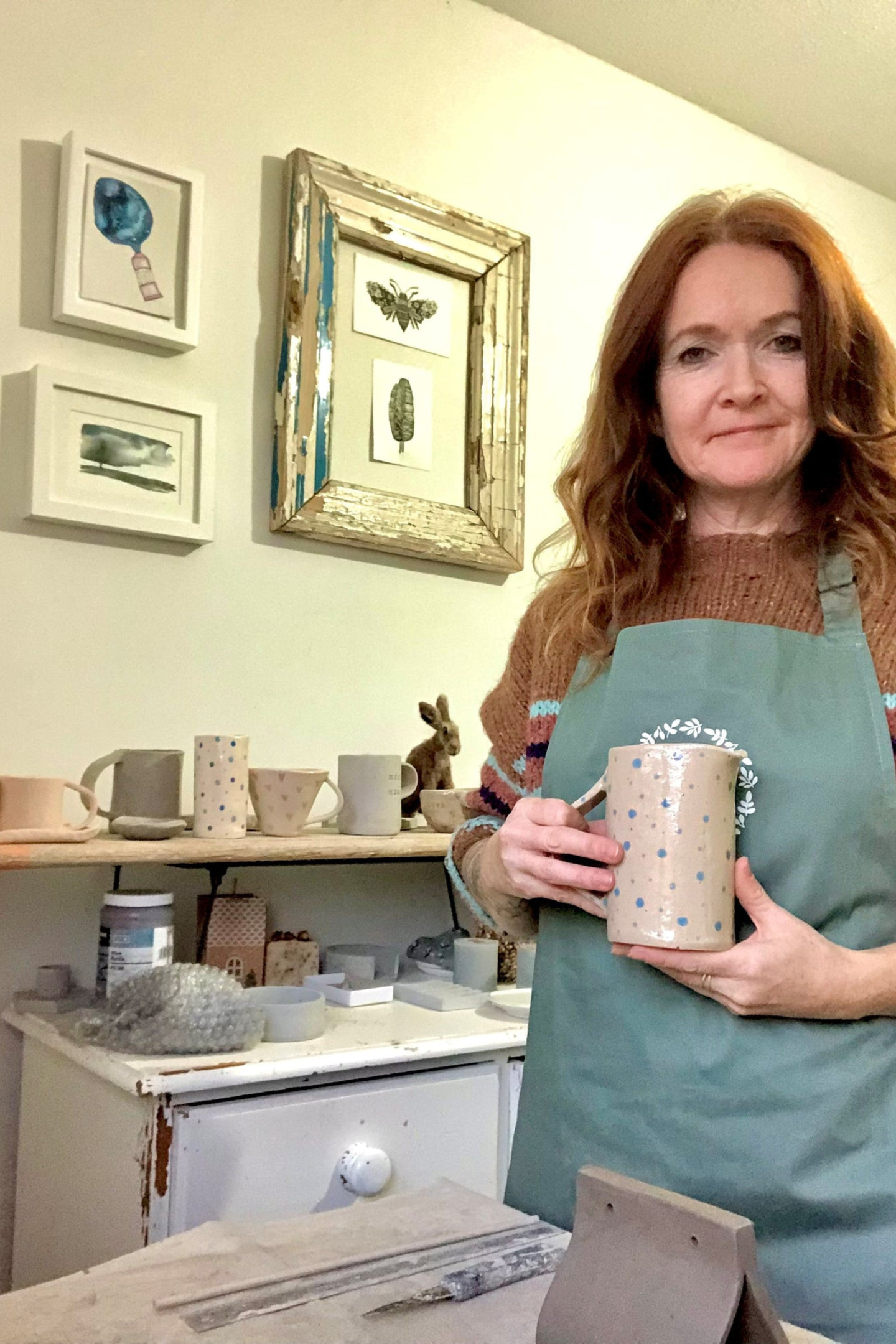 Crafting the Coast: Handmade Coastal Inspired Pottery Mugs by Rebecca of Lucky Penny Co Pottery