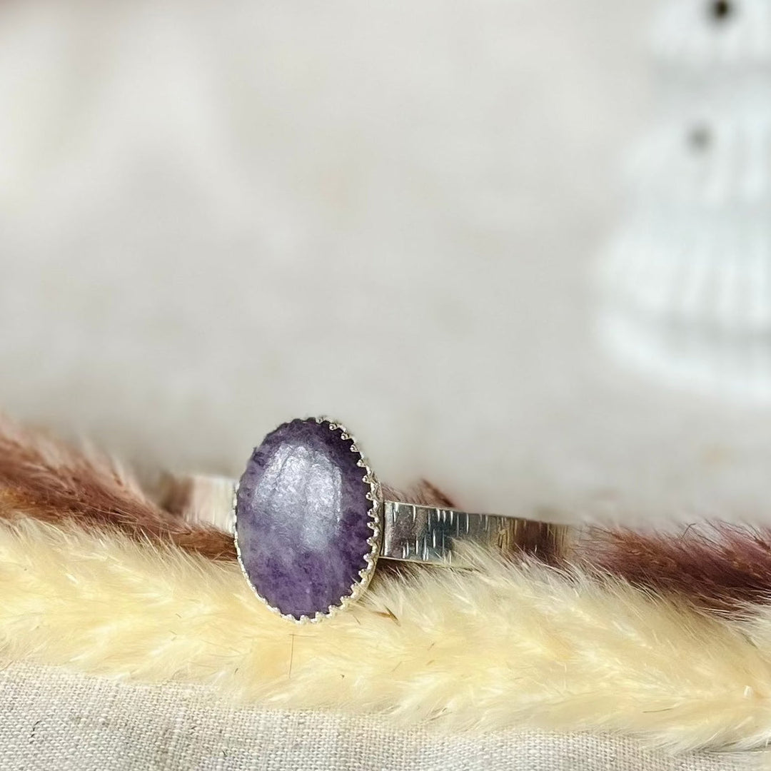 Lepidolite Adjustable Bangle