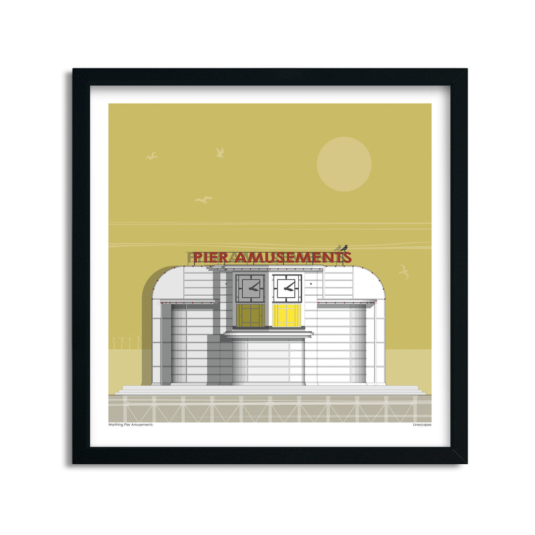Worthing Pier Amusements Print