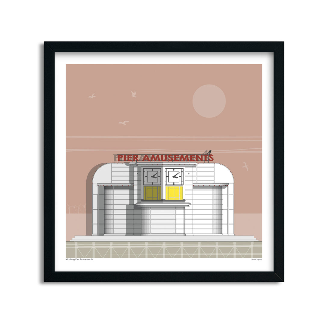 Worthing Pier Amusements Print