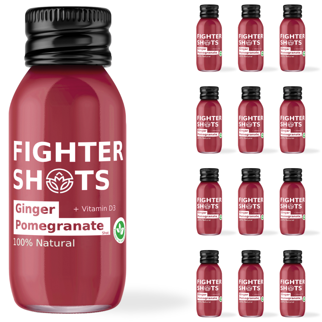 Fighter Shots Ginger + Pomegranate Shot + Vitamin D single or cases 12x60ml