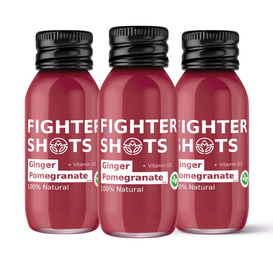 Fighter Shots Ginger + Pomegranate Shot + Vitamin D single or cases 12x60ml