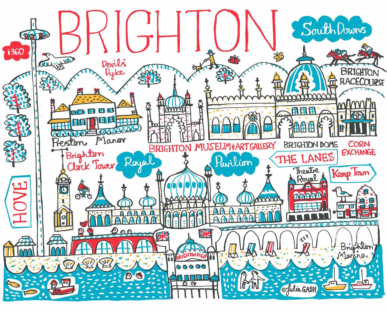 Brighton Postcard - Pack of 6