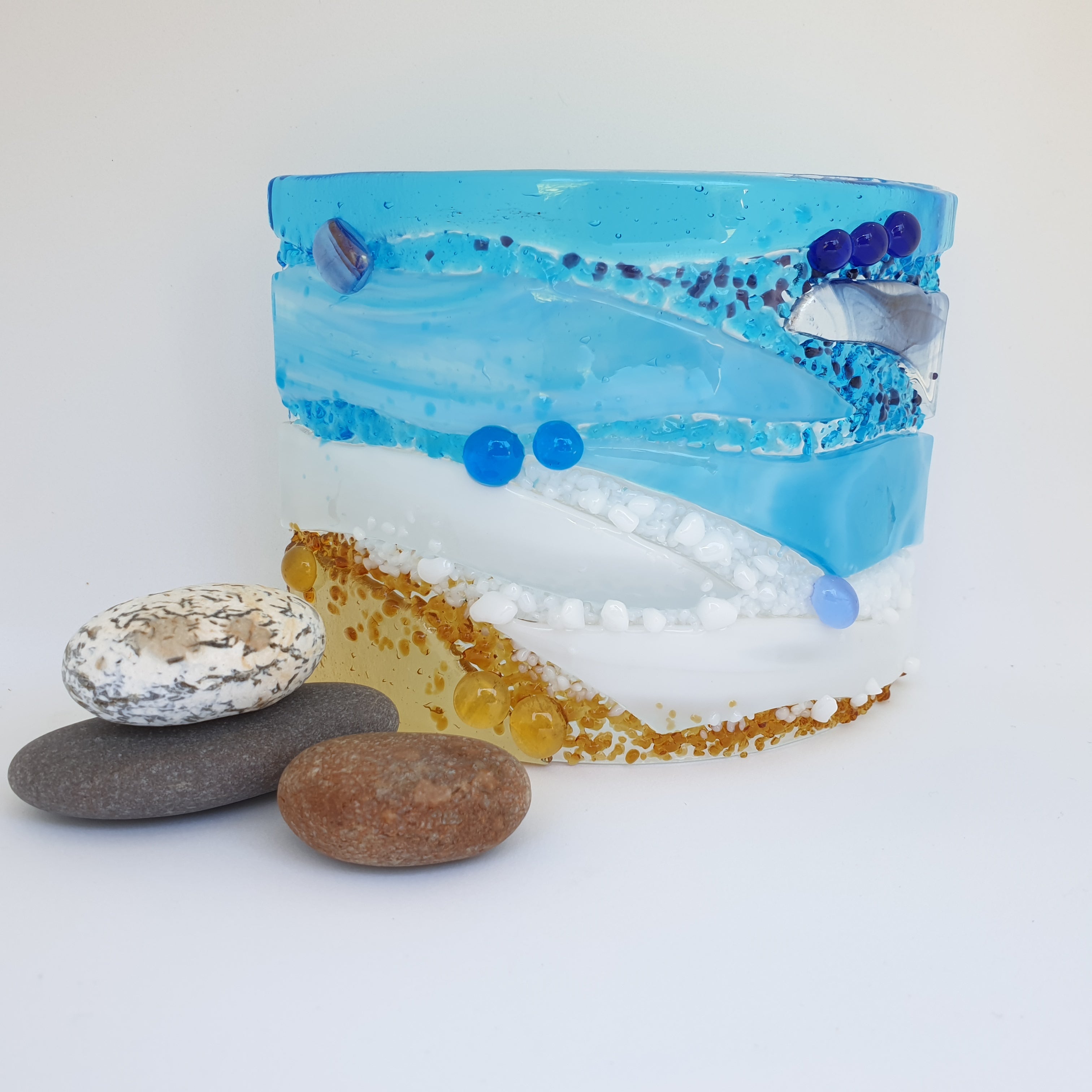 Fused Glass Sea and Waves Curve