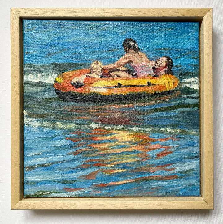 In the Shallows with the Dinghy, original oil painting