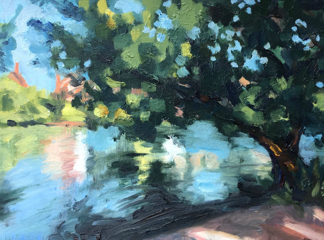 The Summer Pond, original oil painting