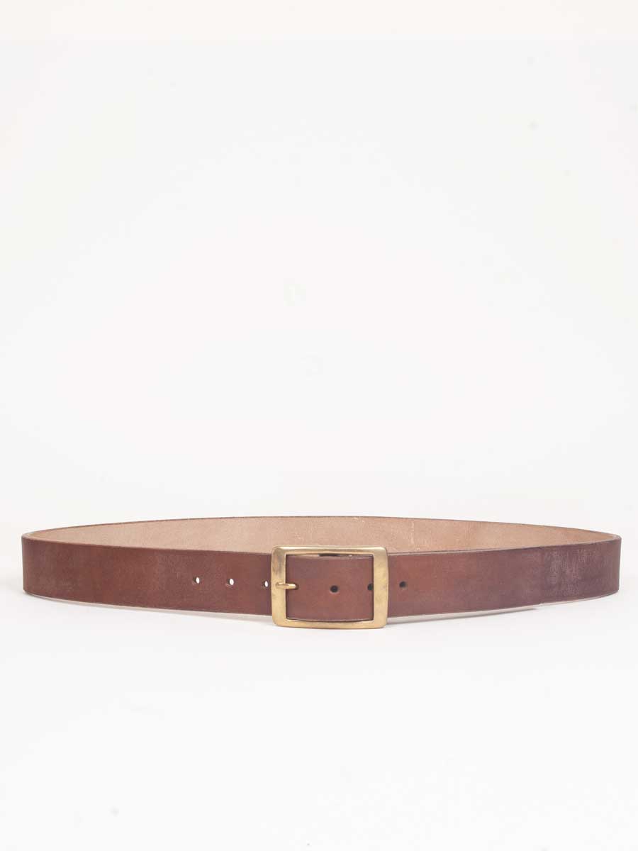 Oak Bark Leather Belt Brown