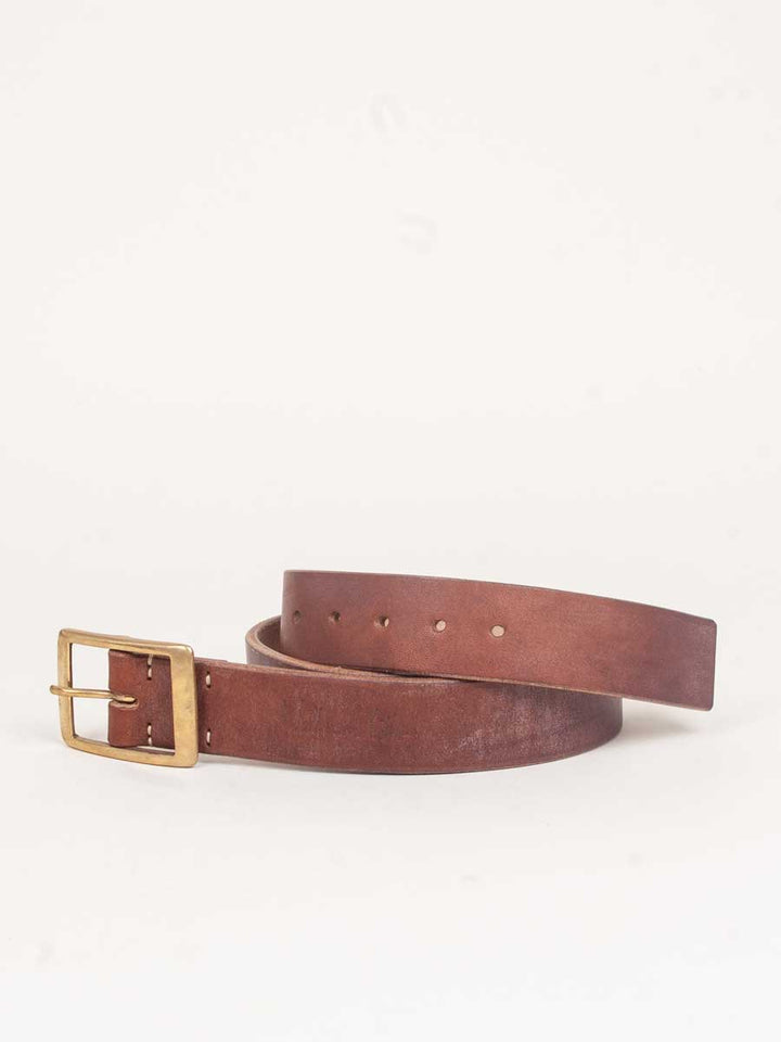 Oak Bark Leather Belt Brown