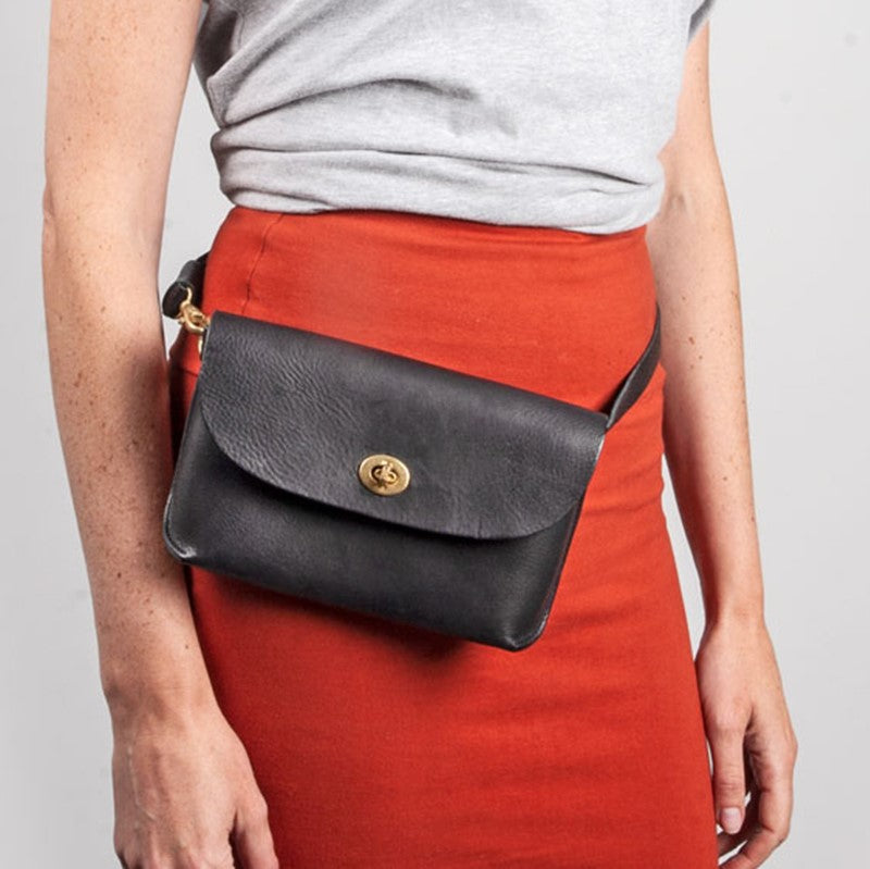 Georgia Leather Belt Bag Black