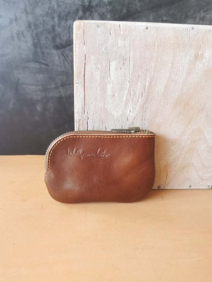 Leather Key Purse Brown