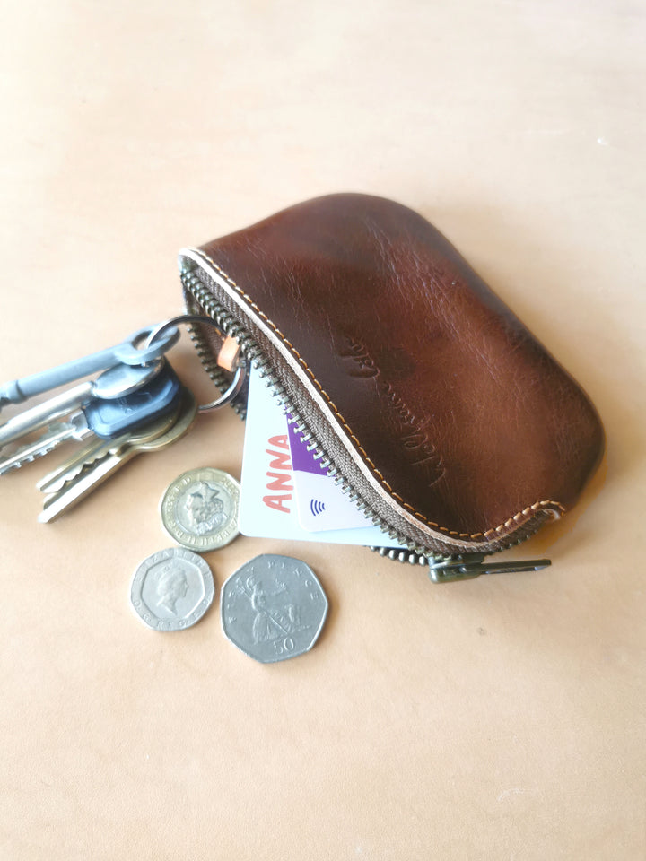 Leather Key Purse Brown