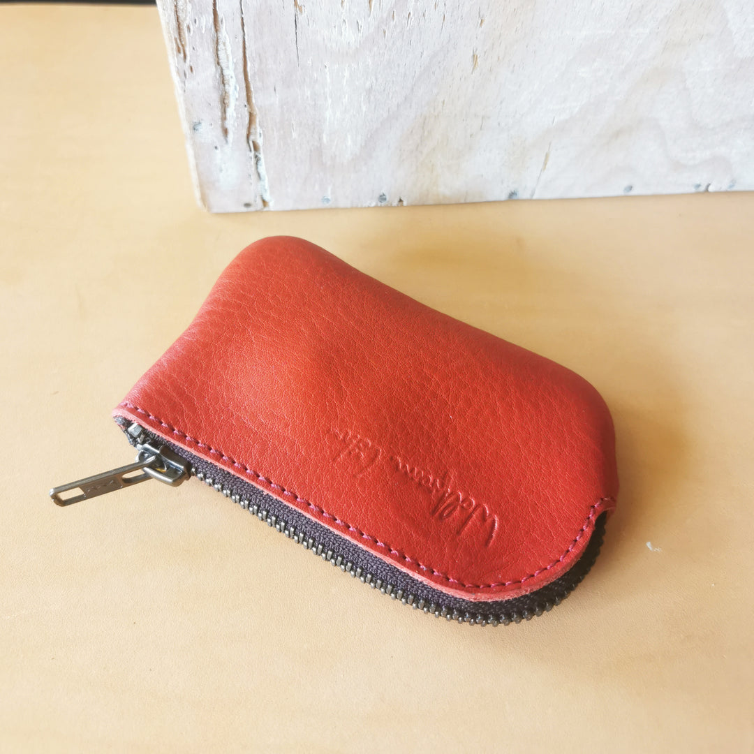 Leather Key Purse Red