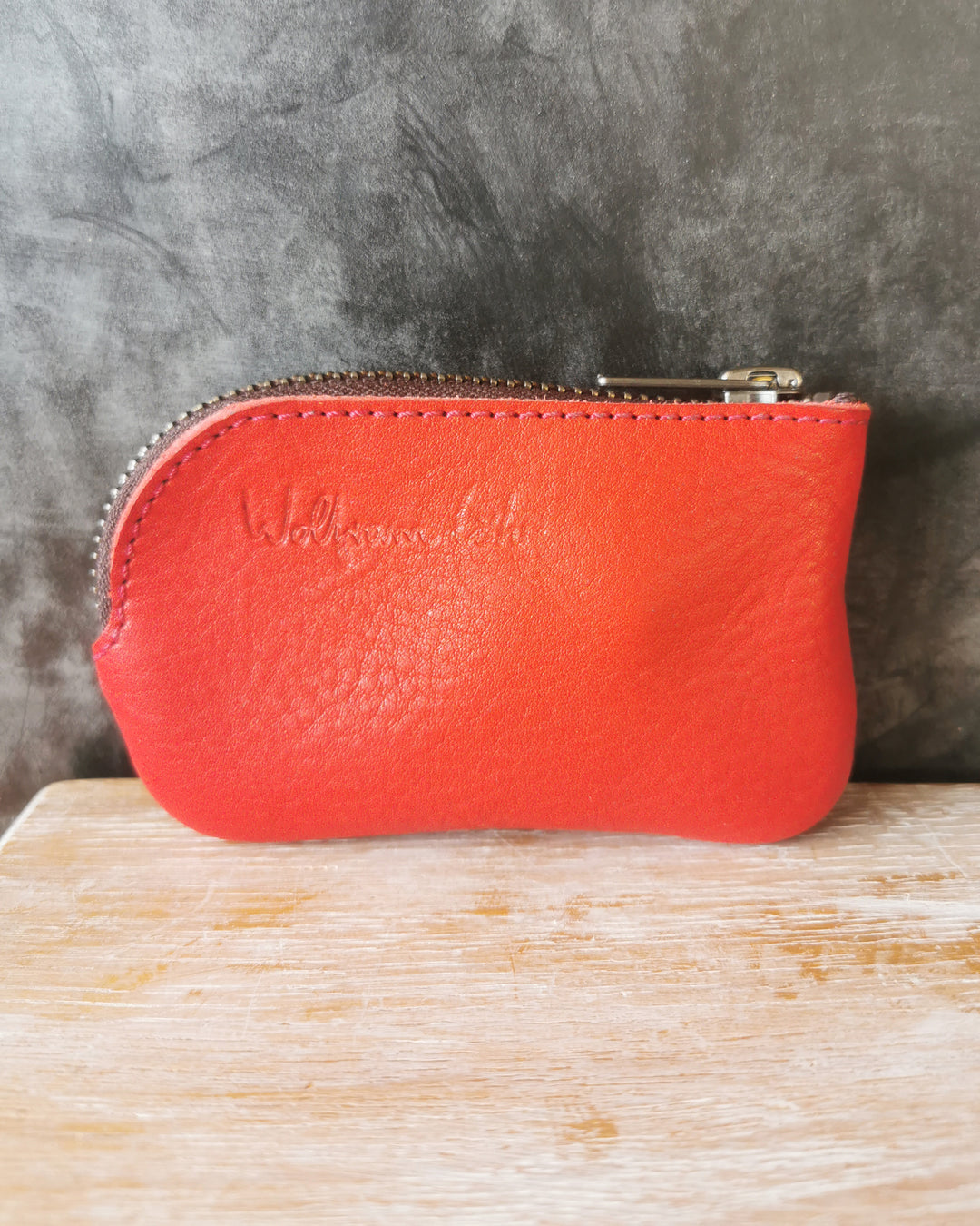 Leather Key Purse Red