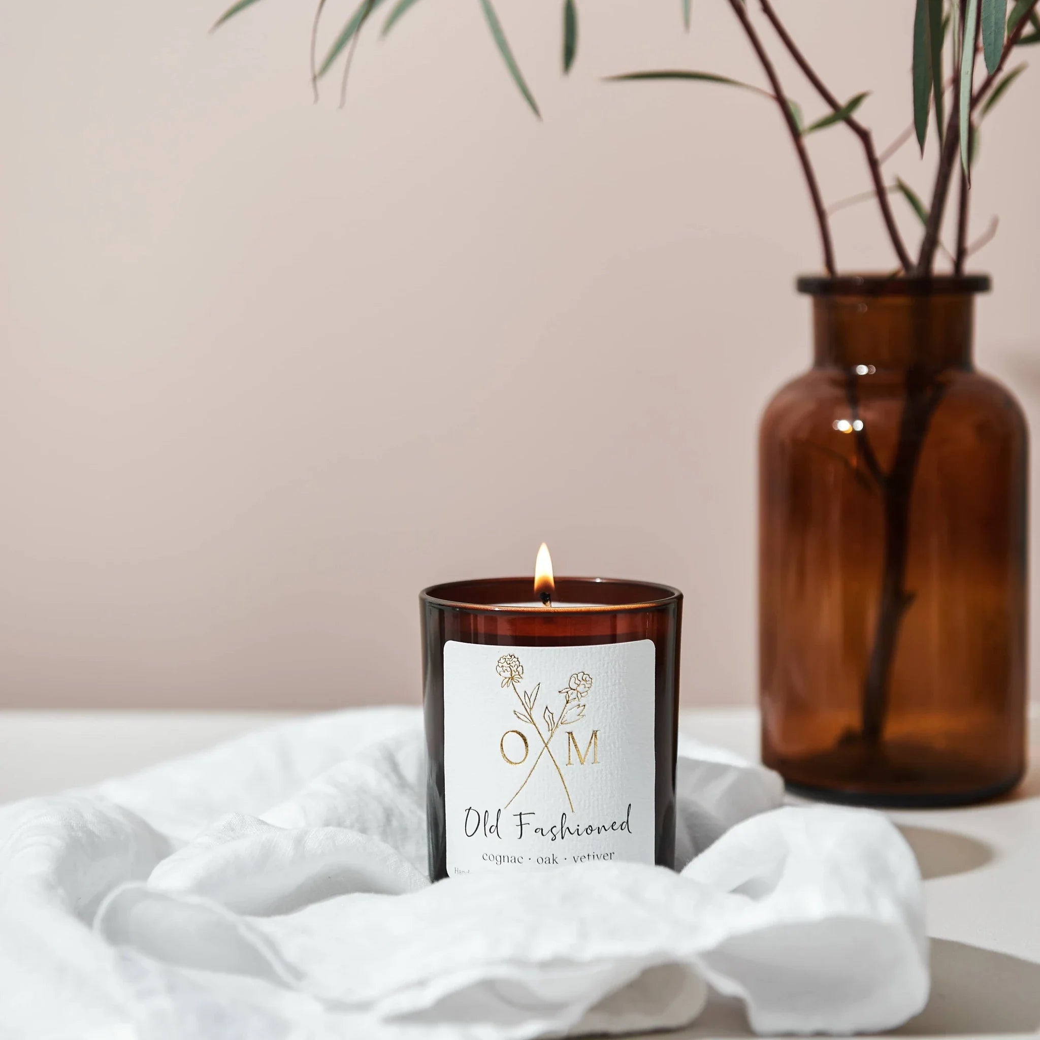 Cognac and Oak Scented Candle - Old Fashioned