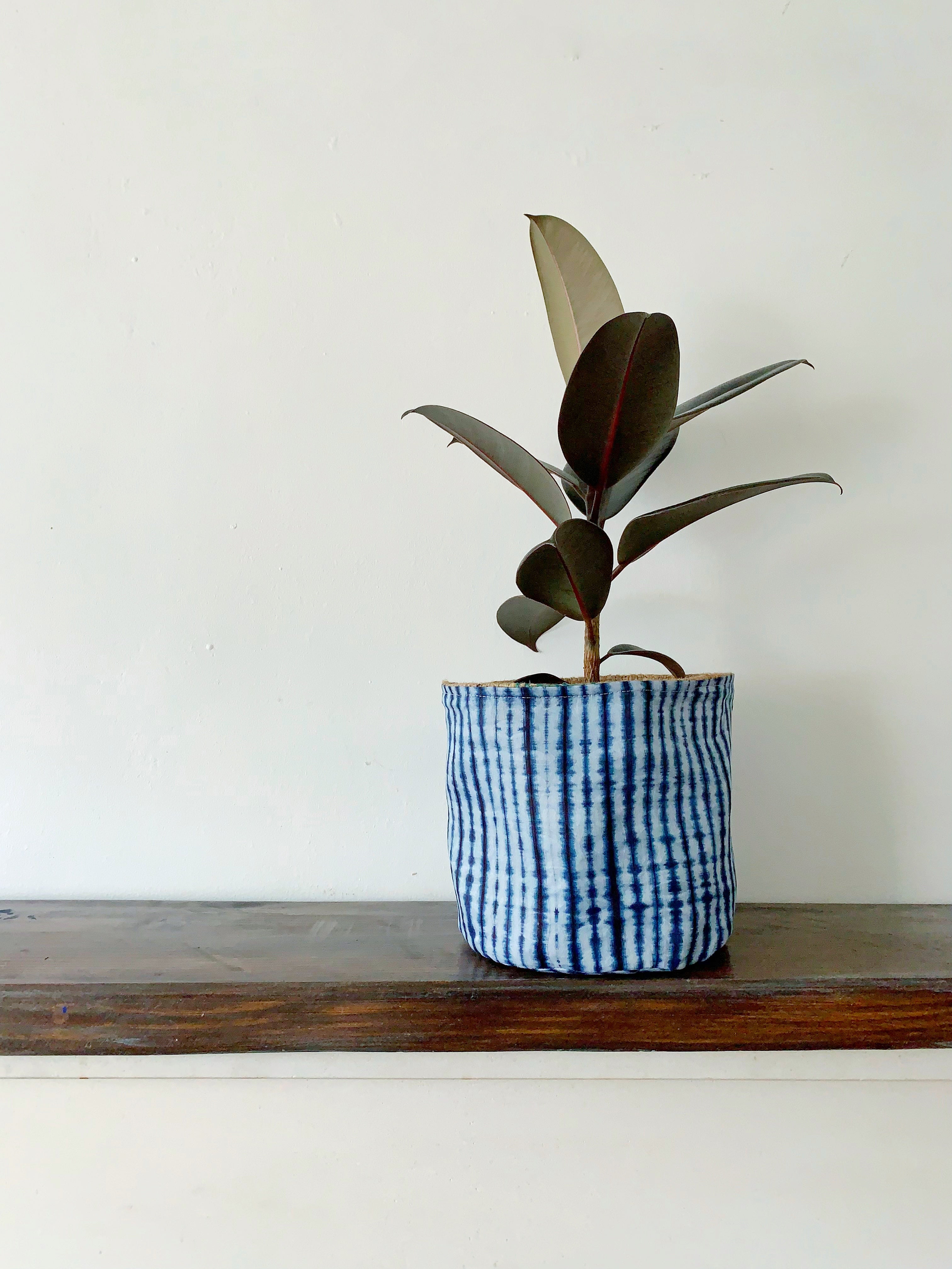 African Handprinted Plant Pot Cover