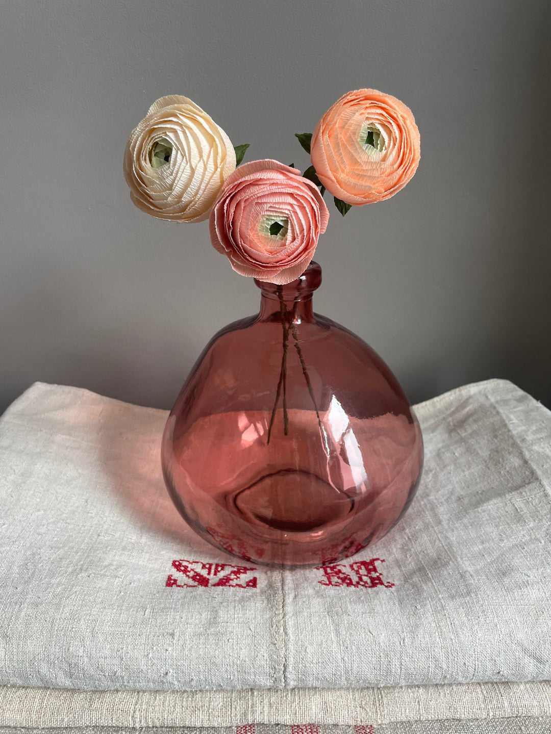 Cream, Pink and Peach Ranunculus