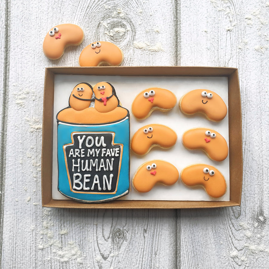 Hand-iced 'Fave Human Bean' Cookie LETTERBOX Gift