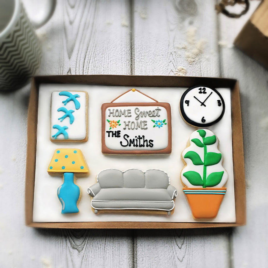 Personalised 'New Home' Hand-iced LETTERBOX Cookie Gift