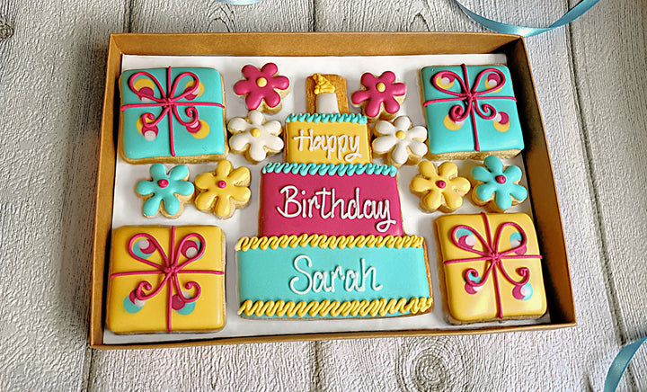 Hand-iced Personalised Birthday Cookie LETTERBOX GIFT/For Her