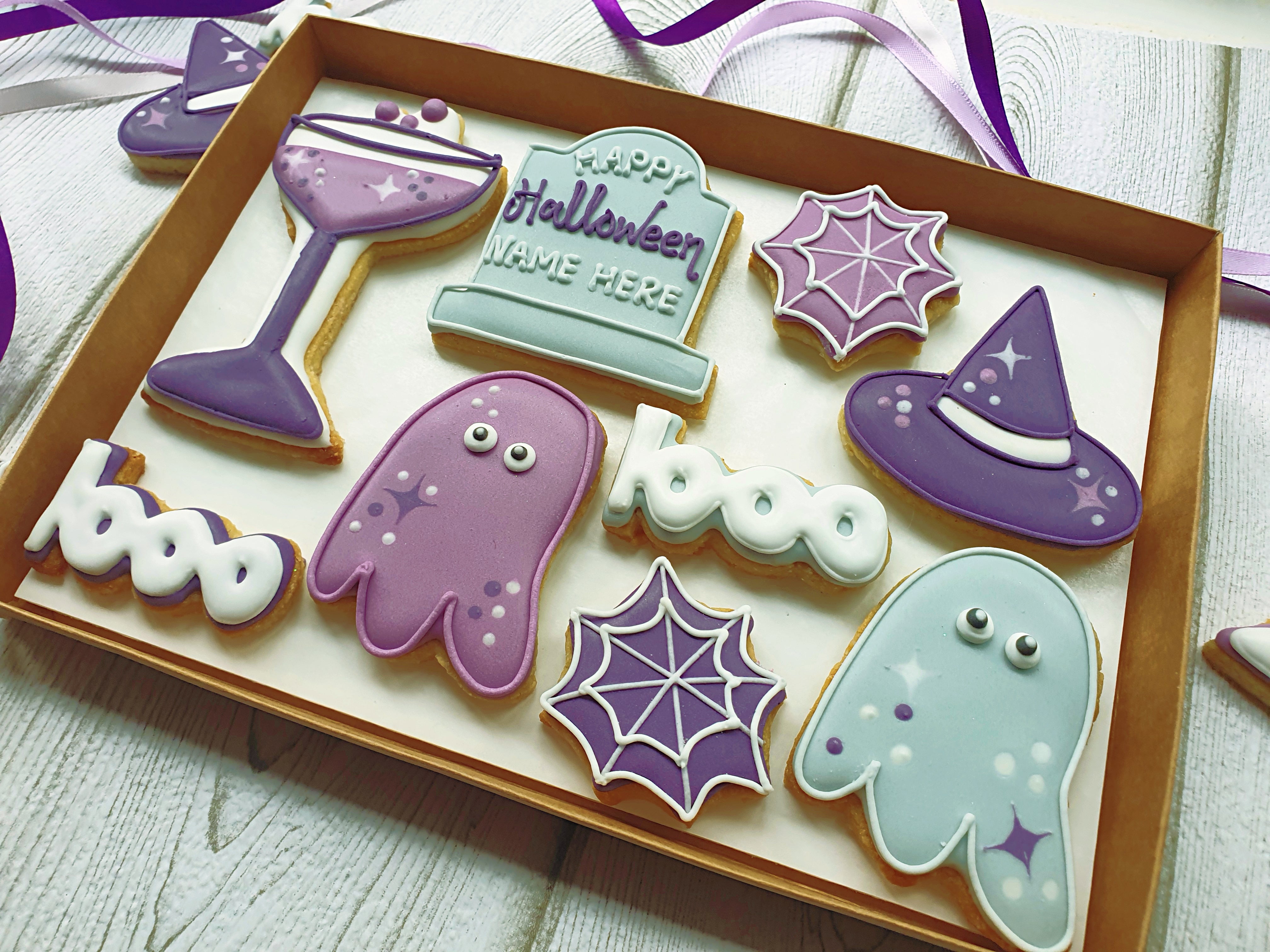 Personalised 'Boos n' Brews' Halloween Cookie LETTERBOX GIFT