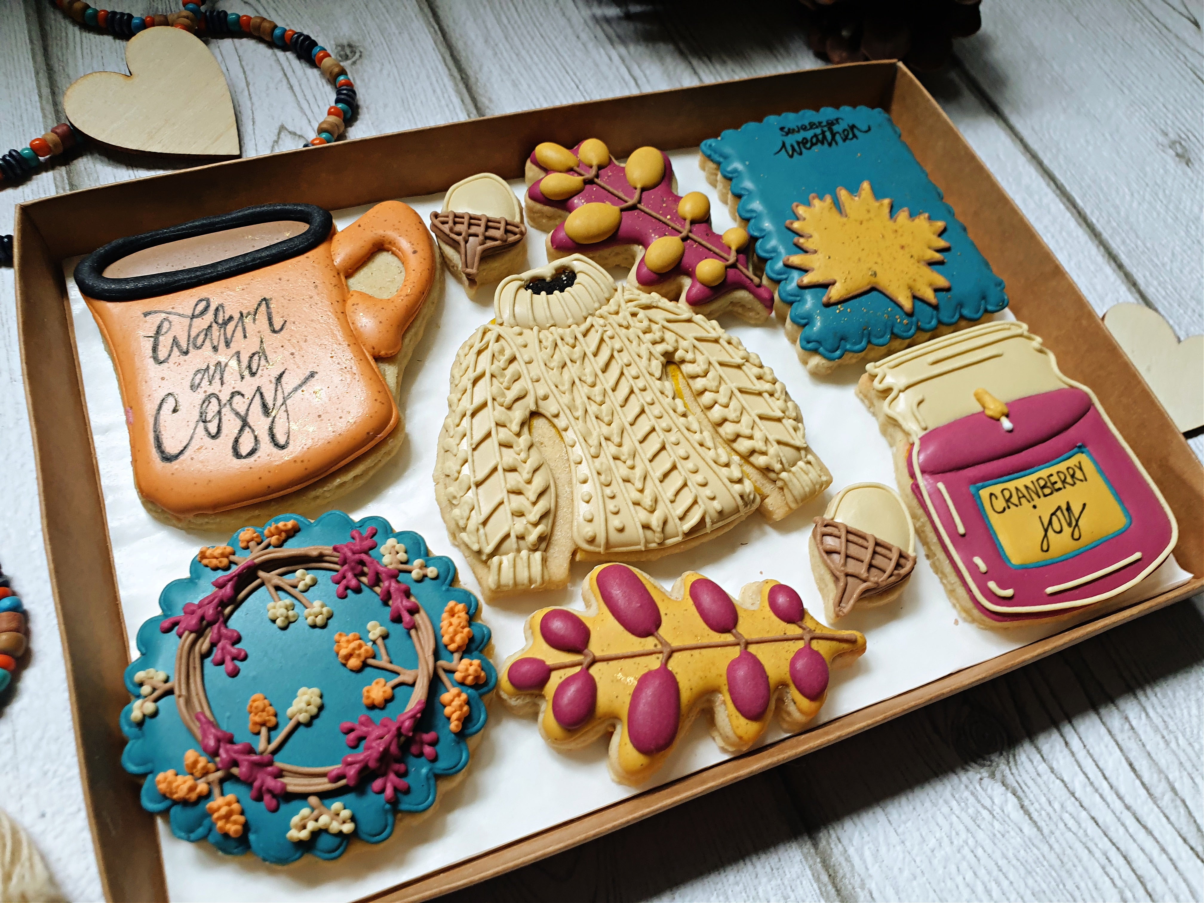 Hand-iced 'Warm & Cosy' Cookie LETTERBOX Gift