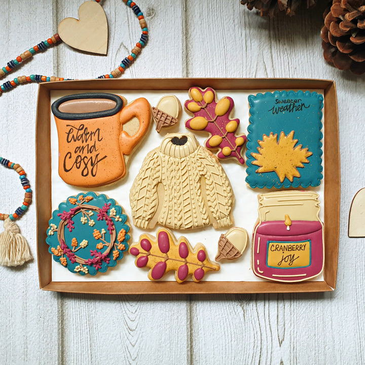 Hand-iced 'Warm & Cosy' Cookie LETTERBOX Gift