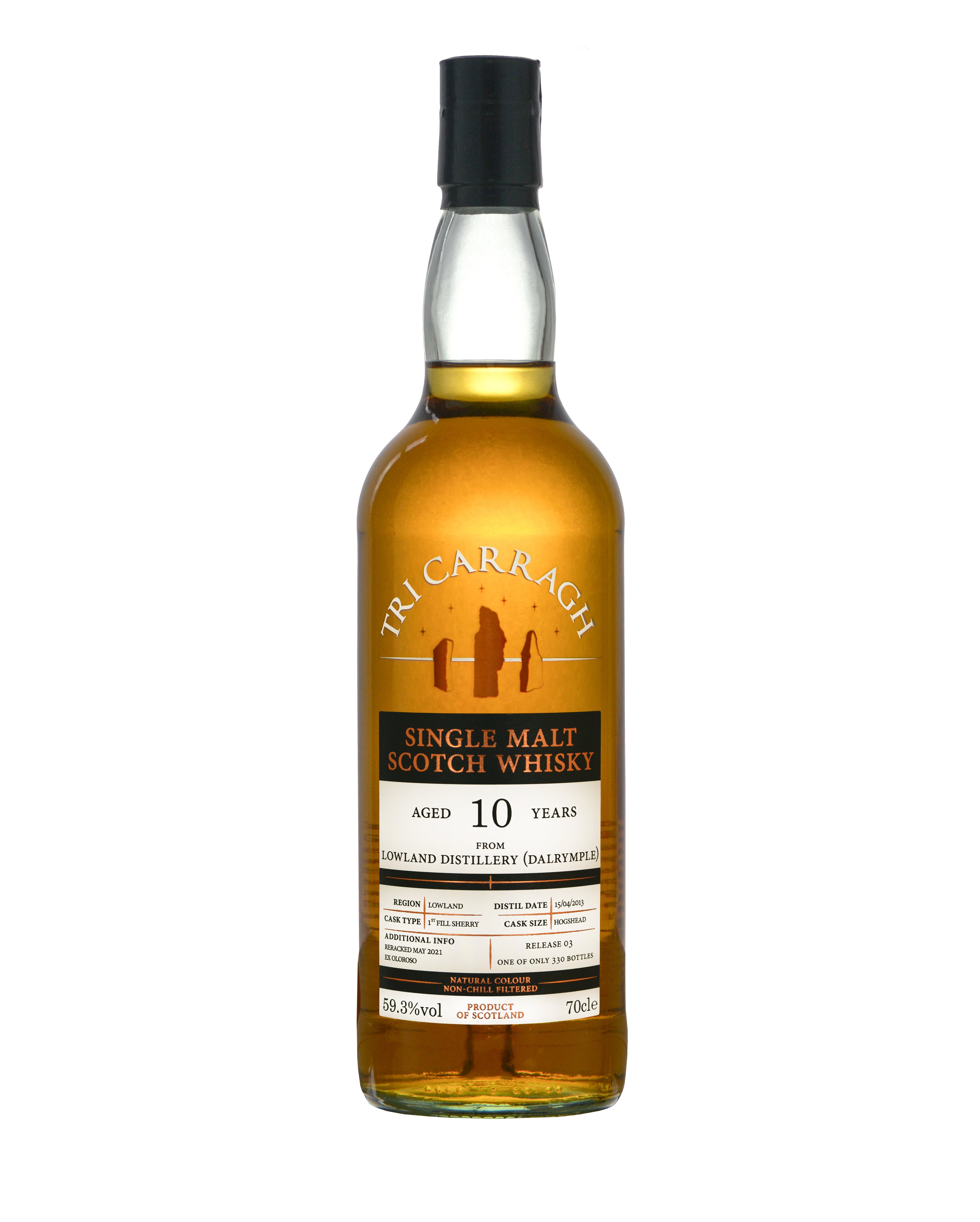 Tri Carragh Scotch Whisky- Lowland (Dalrymple) 10 Year Old