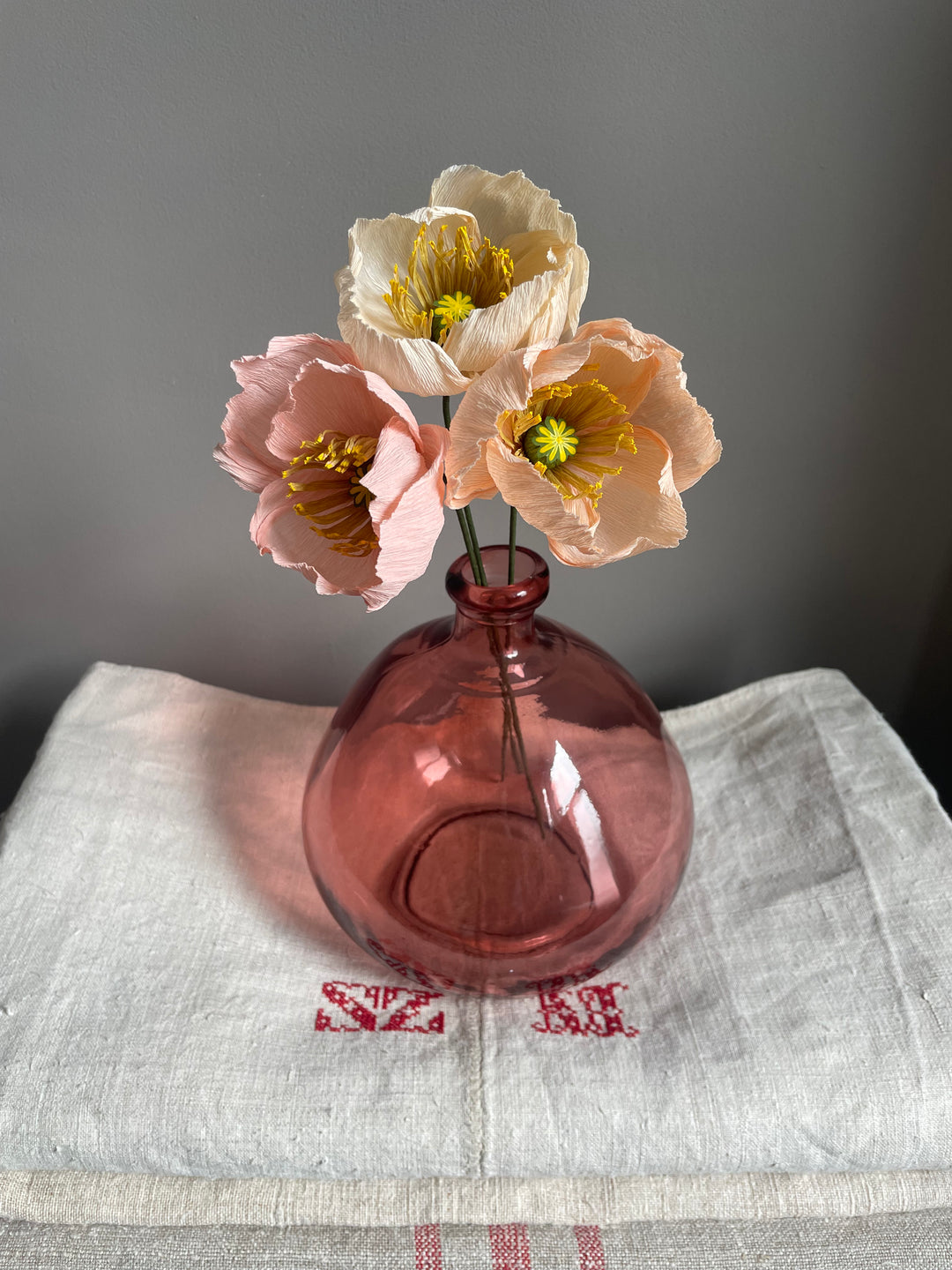 Cream, Pink and Peach Poppies