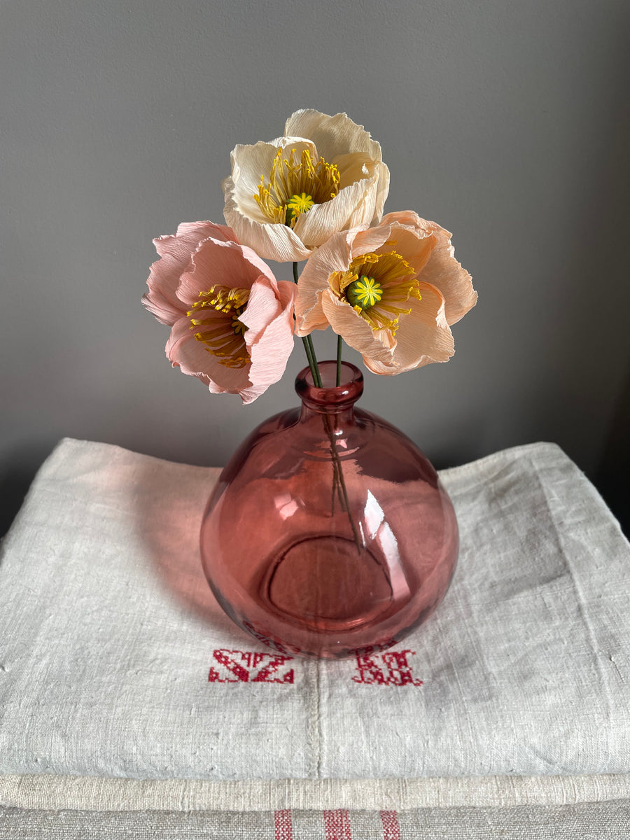 Cream, Pink and Peach Poppies