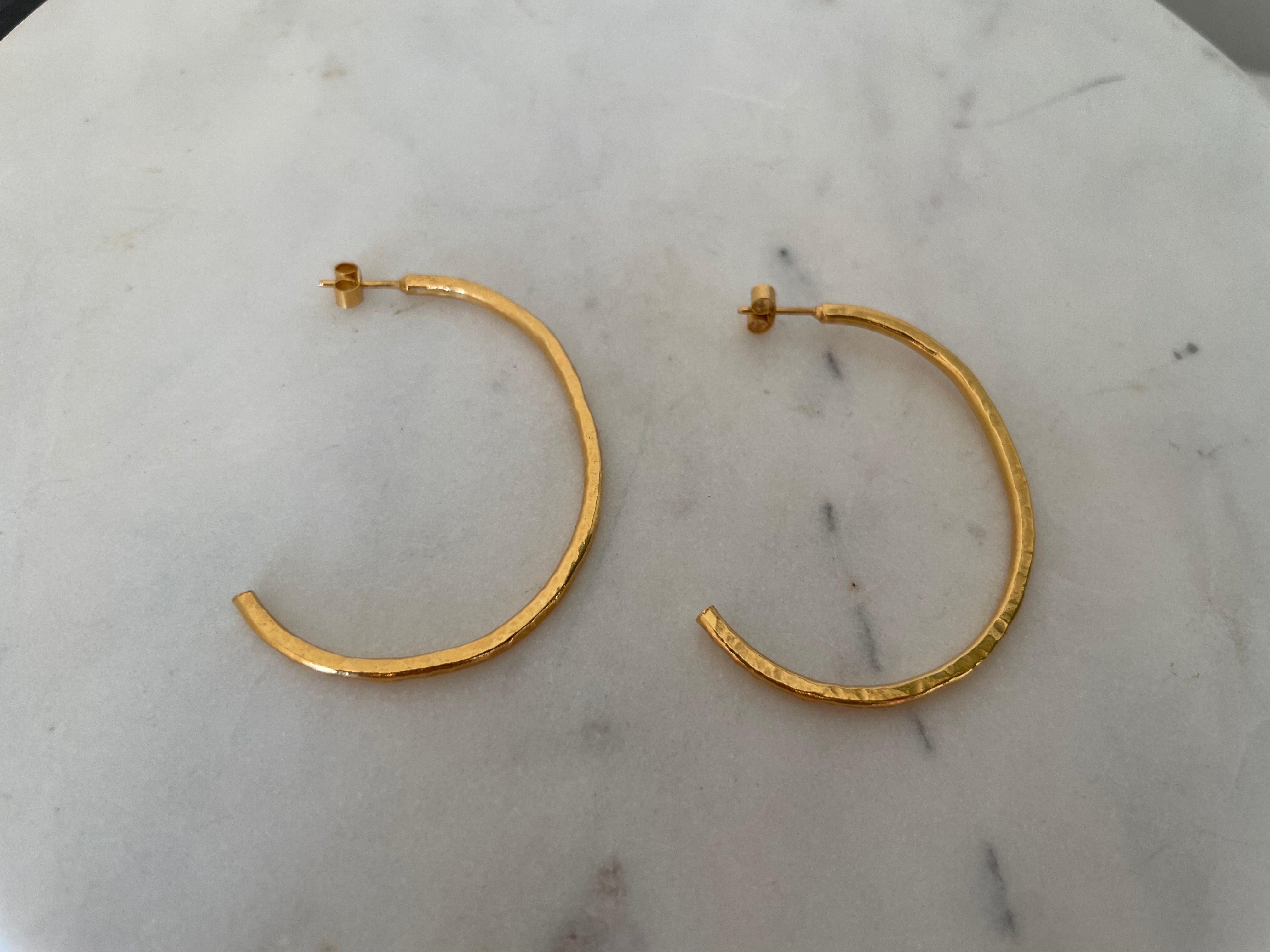 Halo ~ gold vermeil oval hoop earrings 