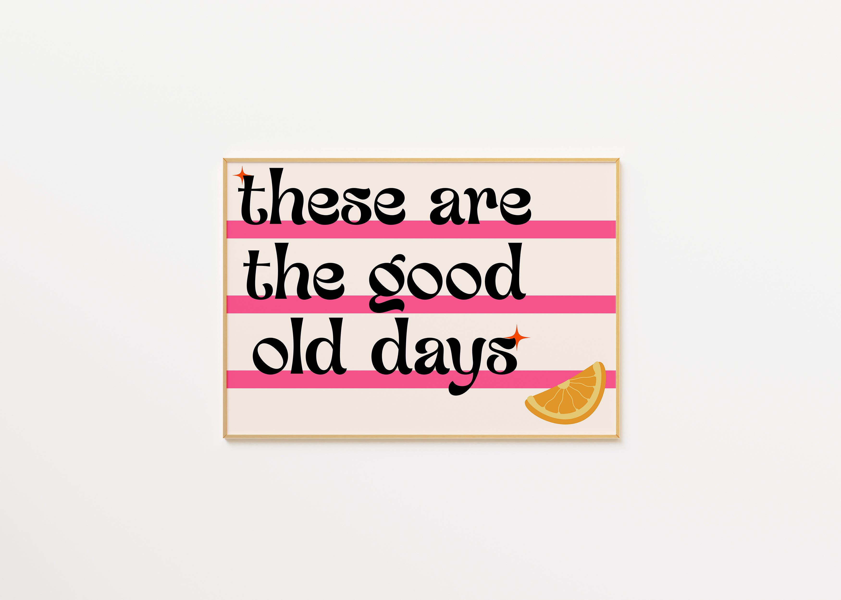 Good Old Days Print in Pink A3
