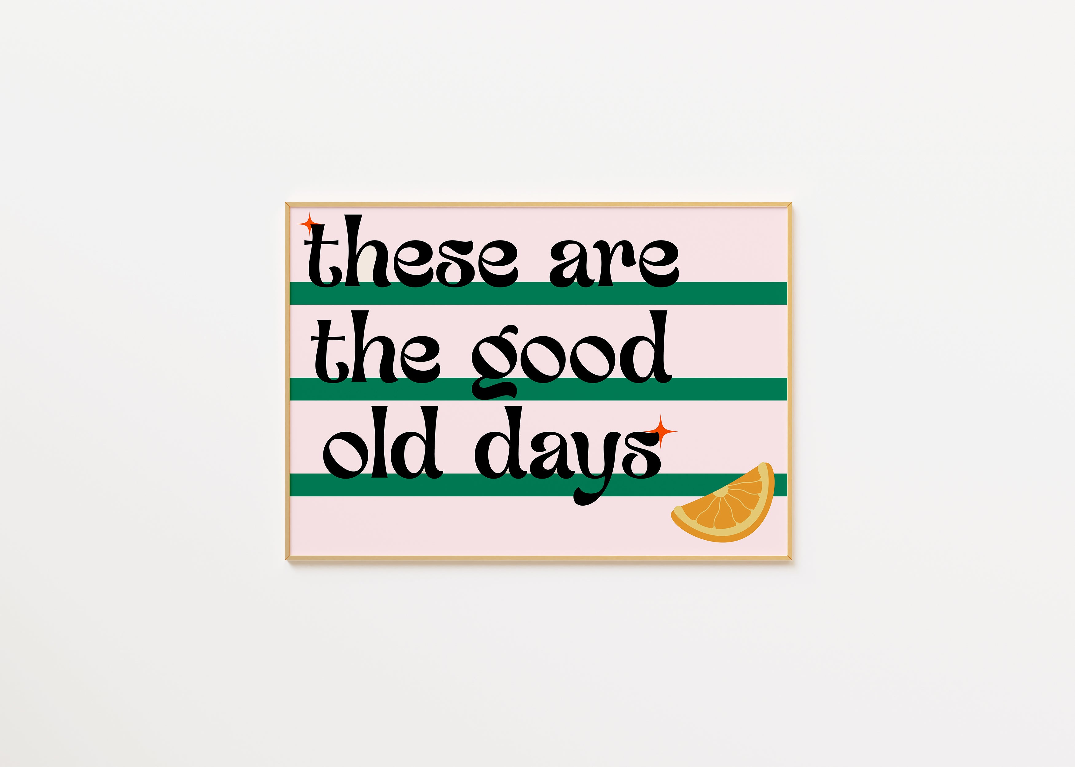 Good Old Days Print in Green A3