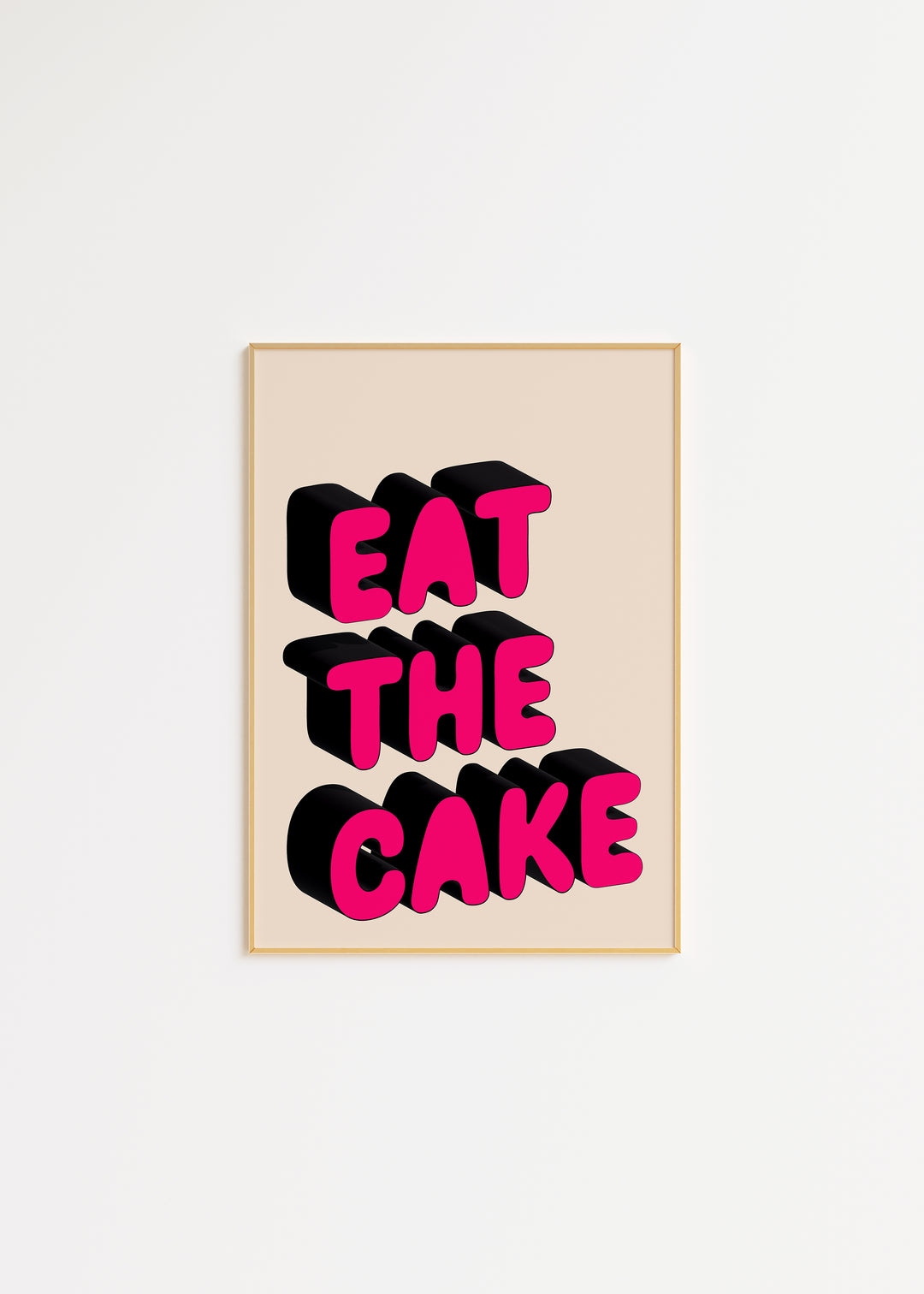 Eat The Cake Print in Pink A3