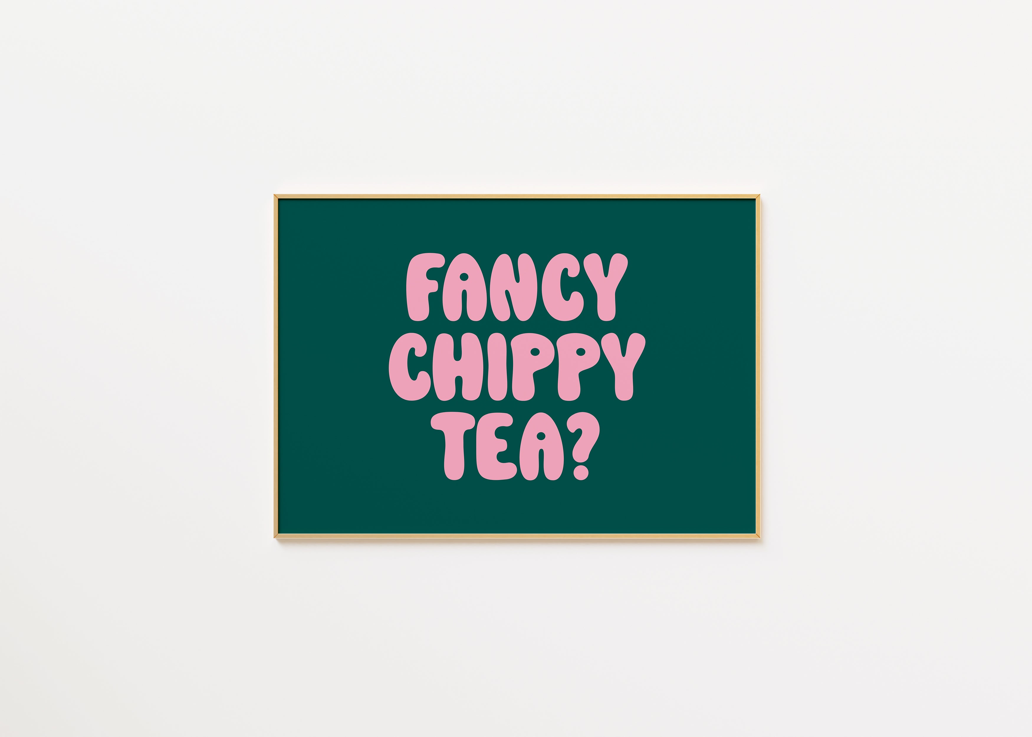 Fancy Chippy Tea Print in Green A3