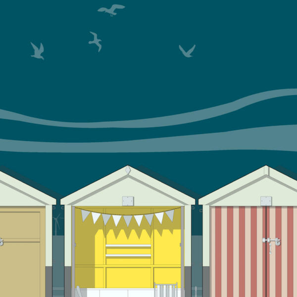 Brighton Beach Huts Landscape Limited Edition Print