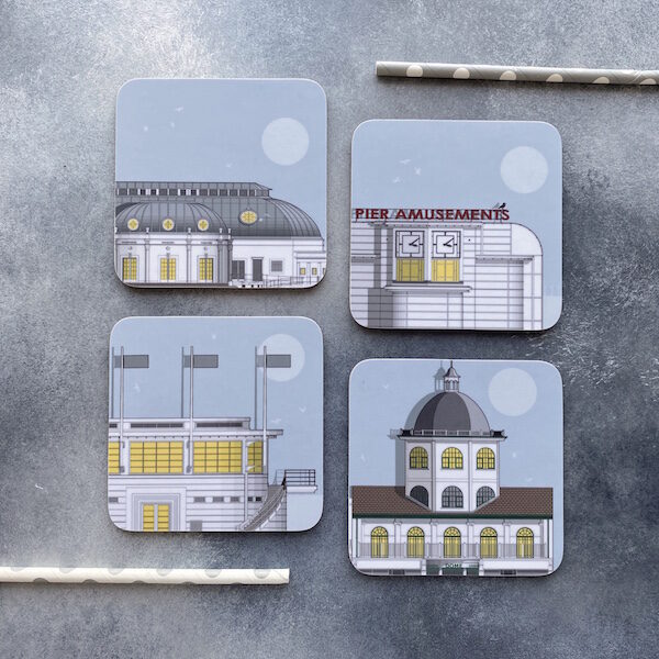 Worthing Set of Four Assorted Coasters 