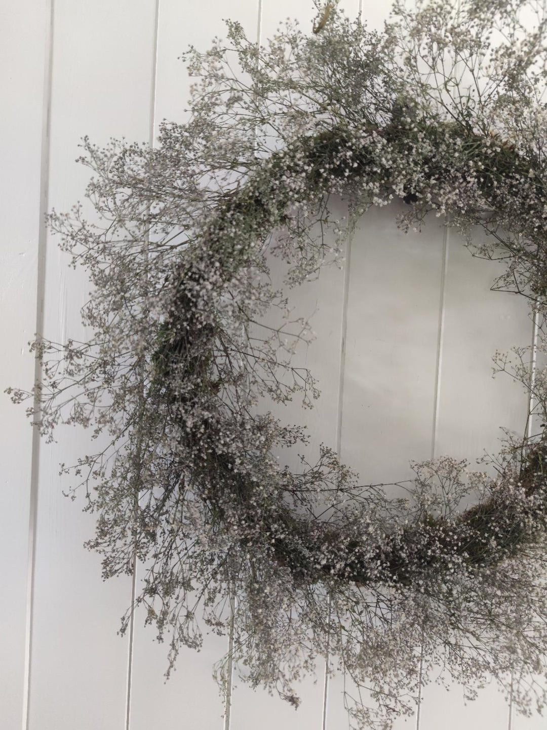 Gypsophila Handmade Wreath on slim frame