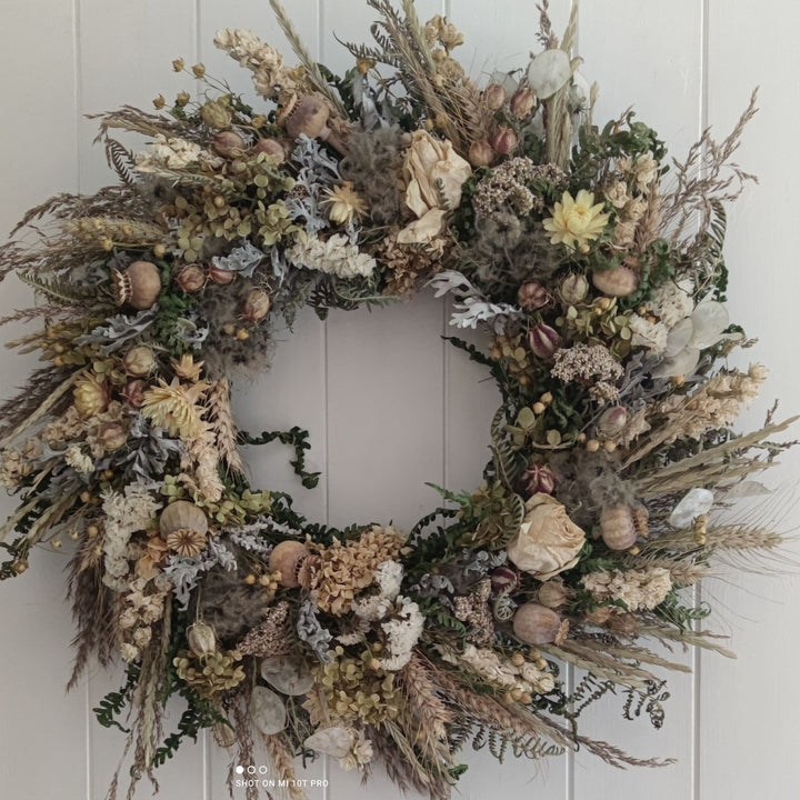 Forever Flower Wreath, made to order.  30cm size   