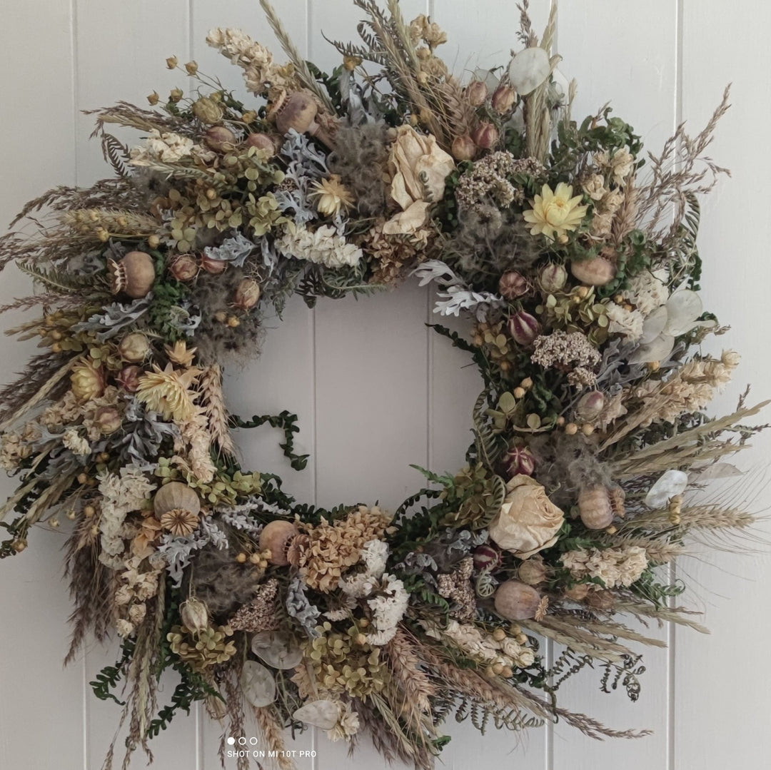 Forever Flower Wreath, made to order.  60cm size   