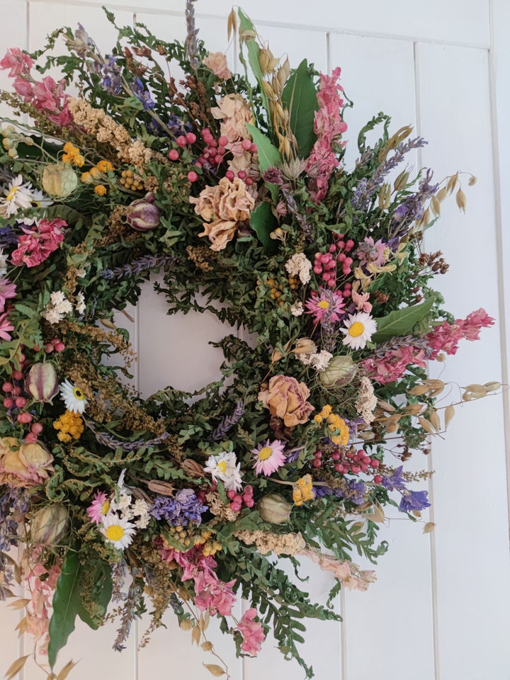 Forever Flower Wreath, made to order.  30cm size   