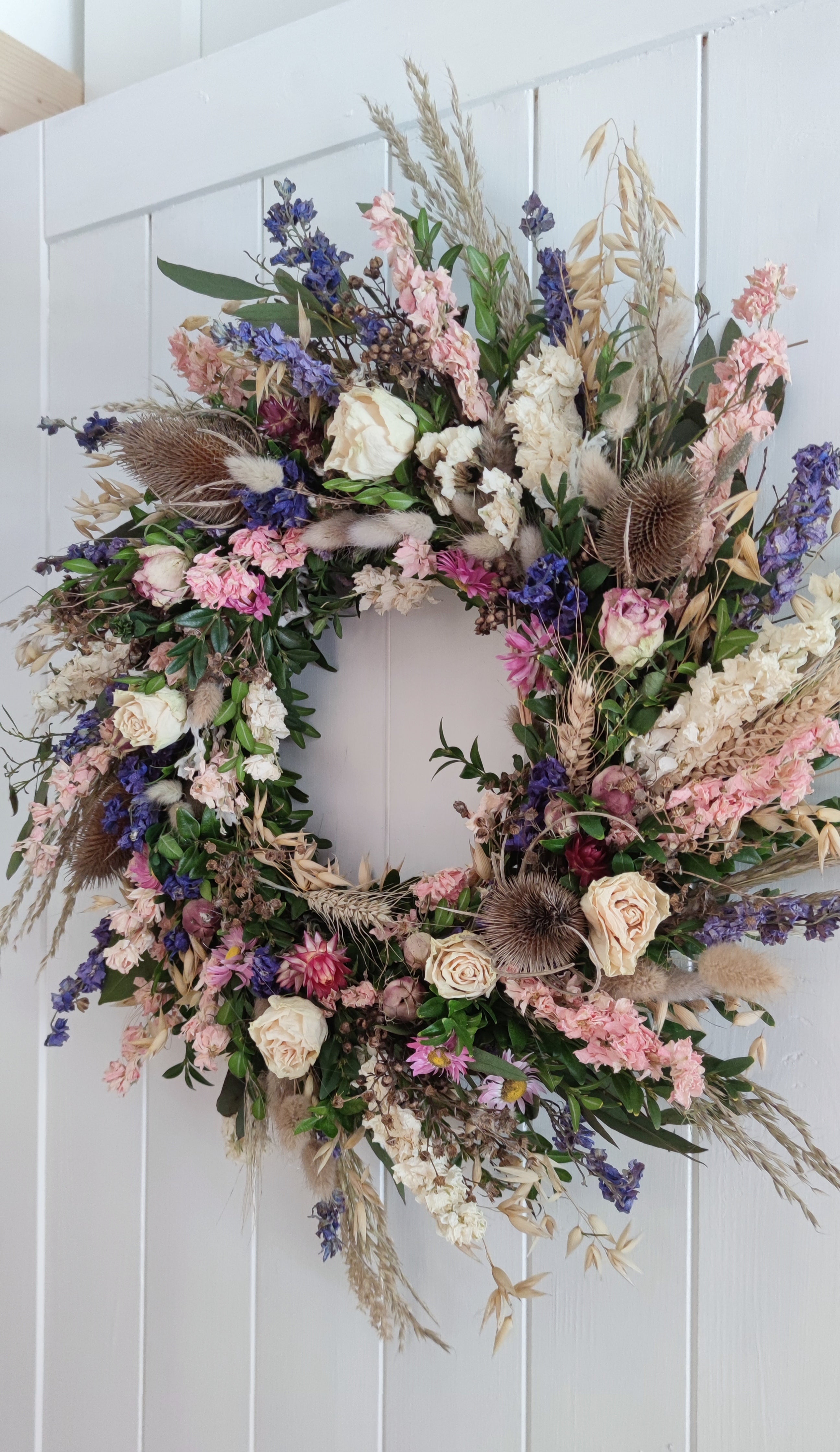 Forever Flower Wreath, made to order.  60cm size   